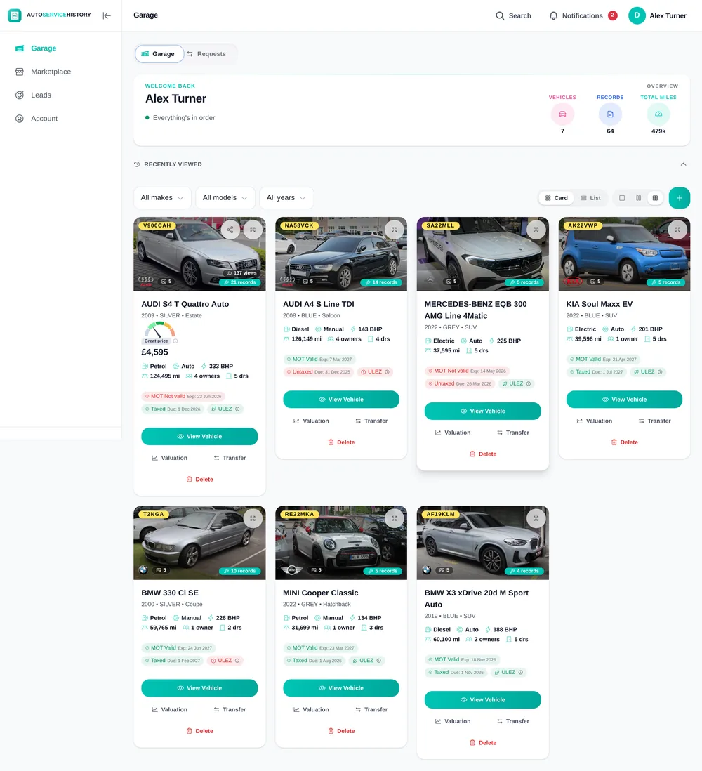 Owner dashboard